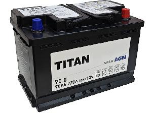 Аккумулятор 70Ач "TITAN AGM" О.П. 278х175х190 